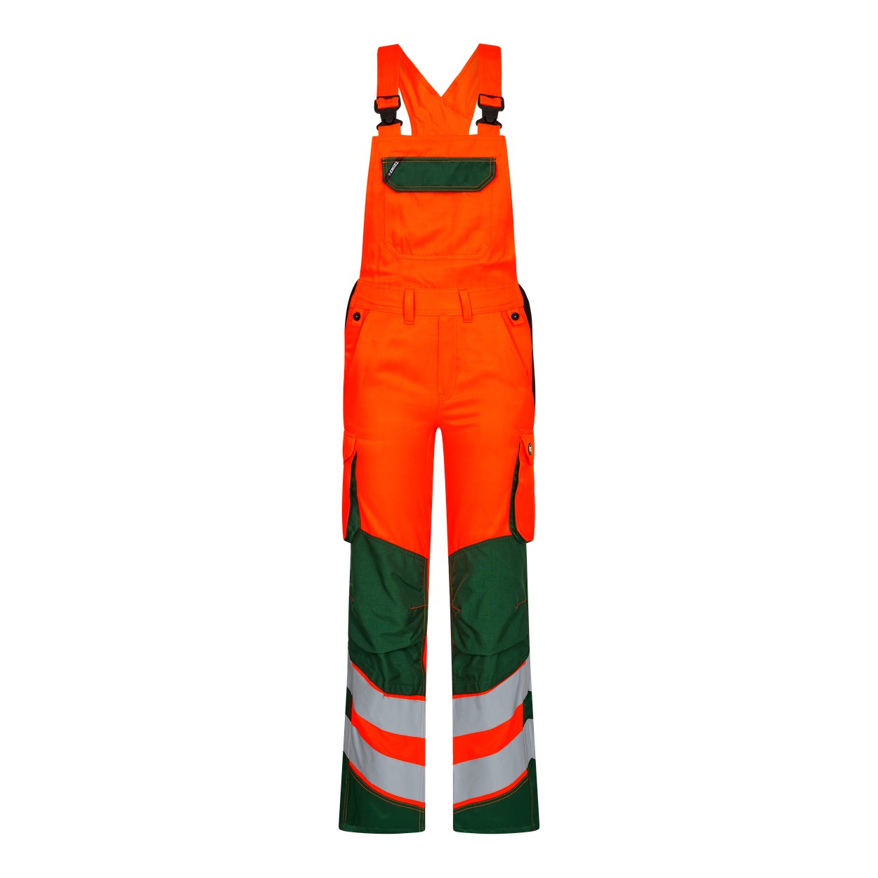 ENGEL Safety Light Damen Latzhose in Orange/Grün, Größe 48