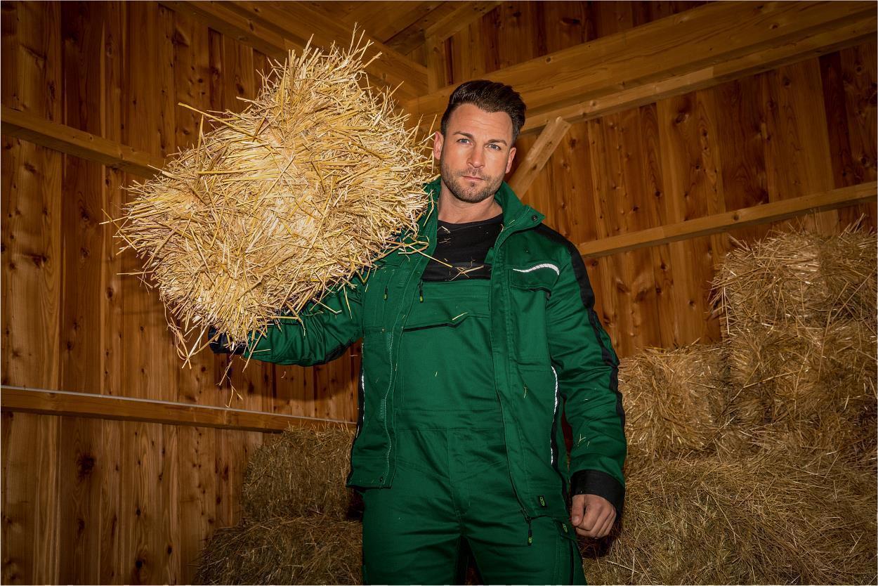 Latzhose Flex Line Grün/Schwarz FLEXL, Gr. 98 von Leibwächter