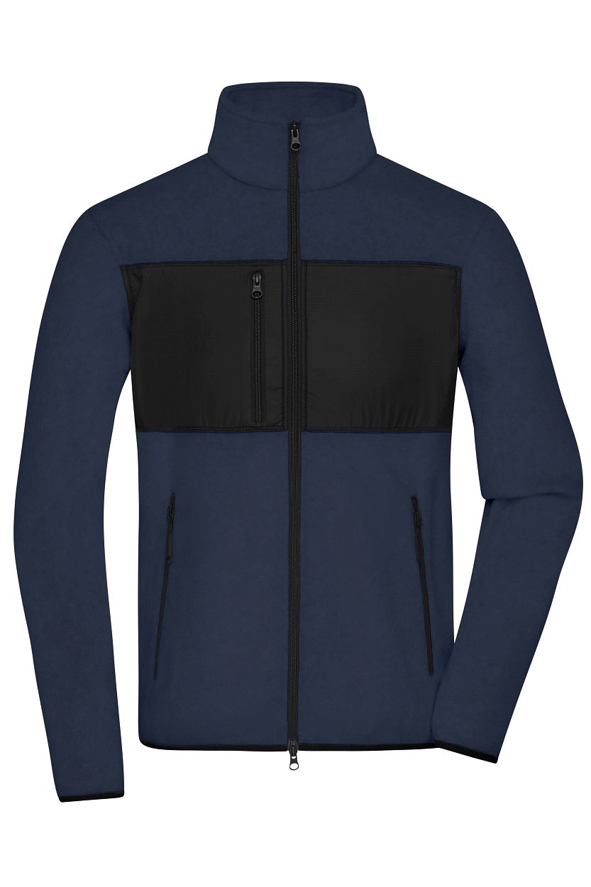 Men's Fleece Jacket GRS "JN1312" in Navy/Black, Größe 3XL - Daiber