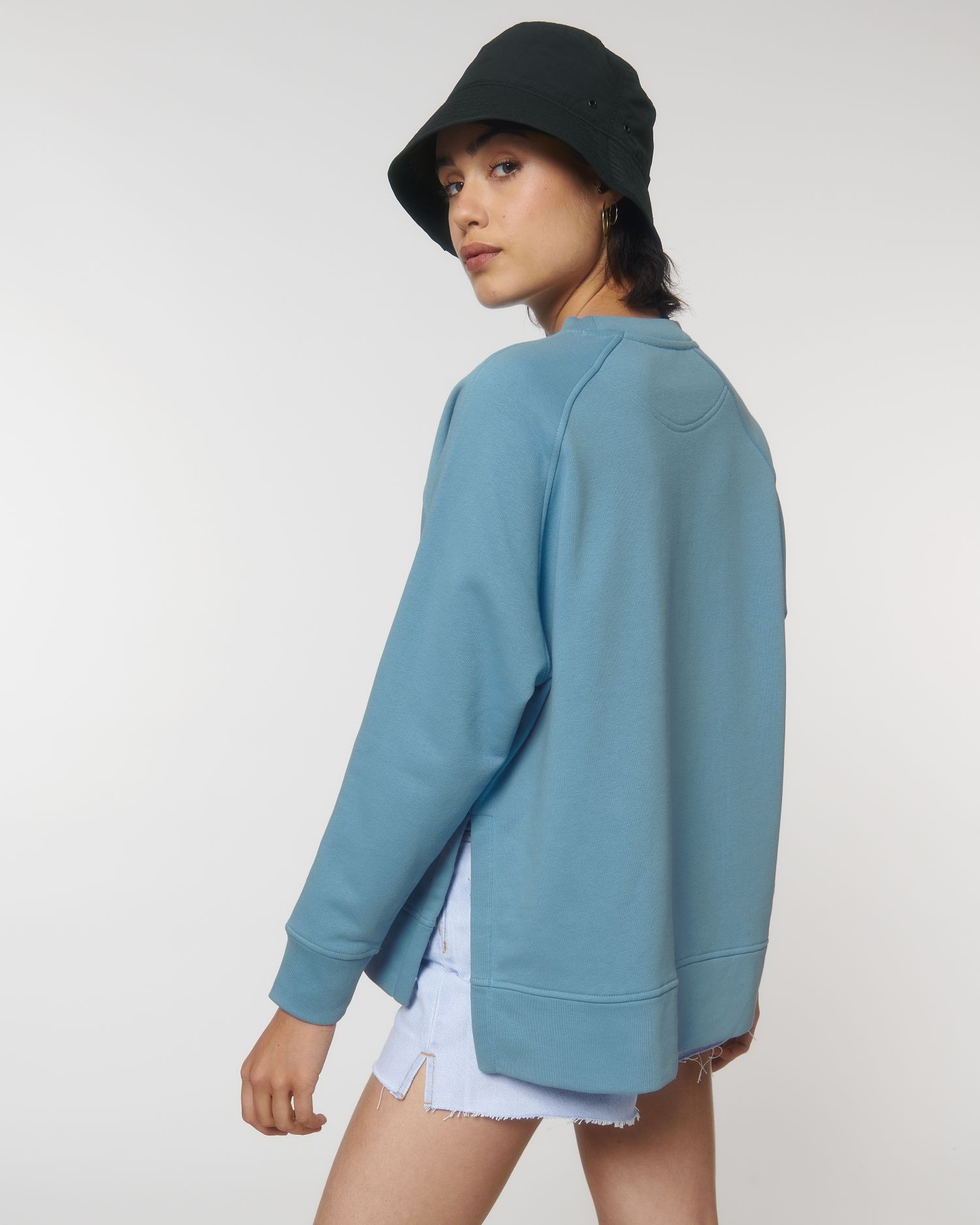 Damen Sweatshirt mit Rundhalsausschnitt Stella Wilder in Atlantic Blue, Gr. L von Stanley/Stella