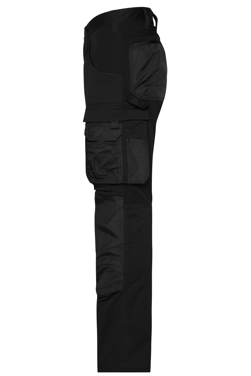 Workwear Stretch-Pants Slim Line GRS "JN1812" in Black/Black, Größe 110 - Daiber