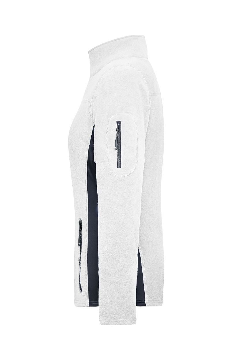 Ladies' Workwear Fleece Jacket - STRONG - "JN841" in White/Carbon, Größe 4XL - Daiber
