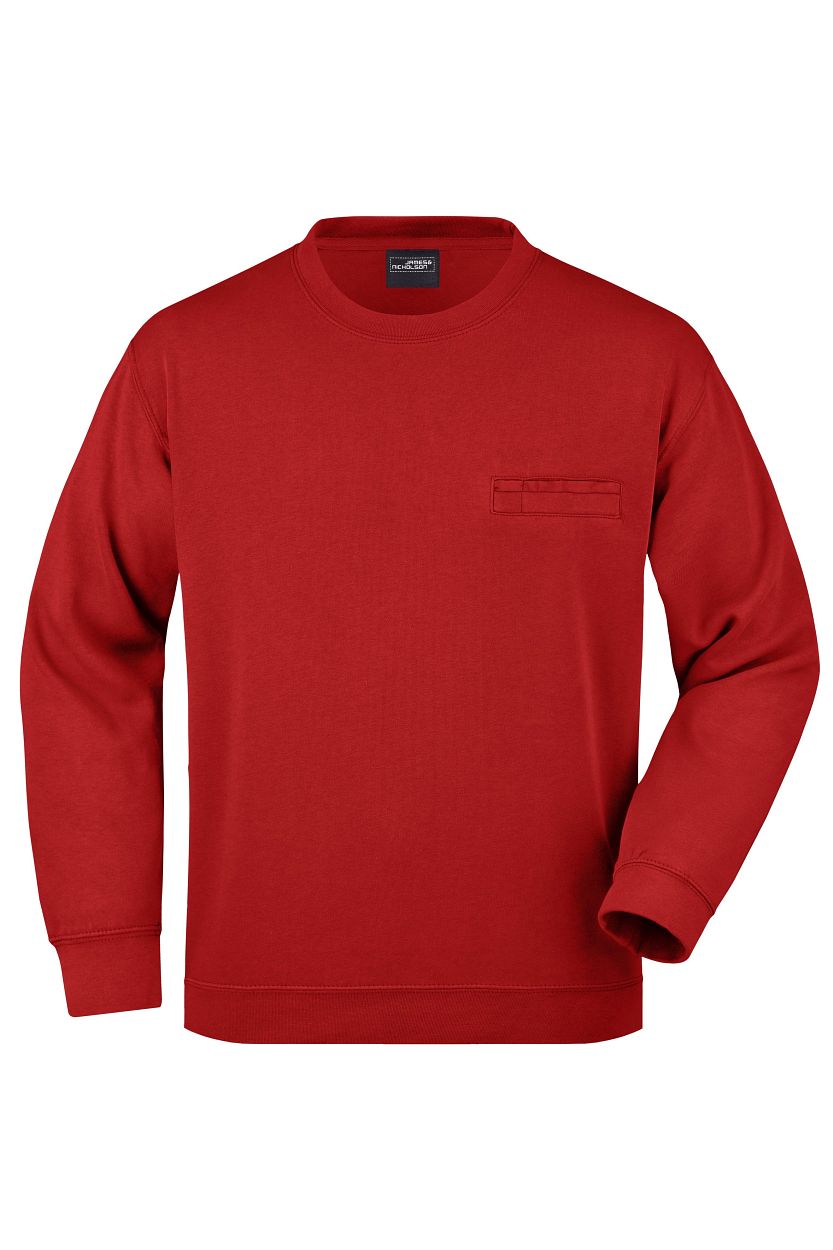 Men's Round Sweat Pocket "JN924" in Red, Größe 3XL - Daiber