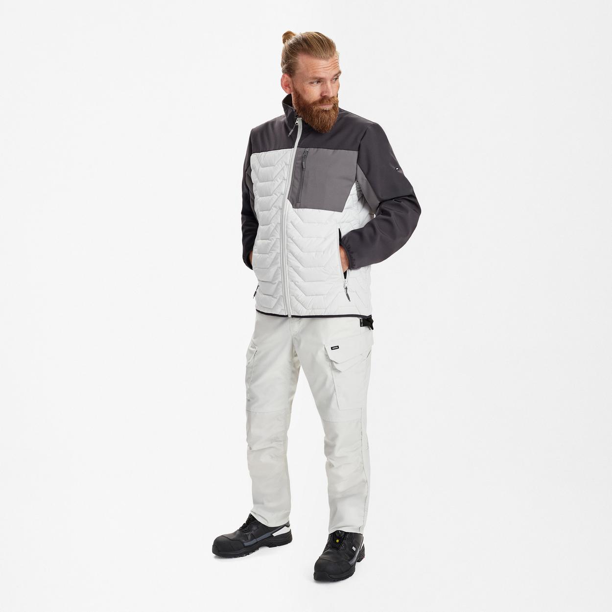 ENGEL Entire Steppjacke in Bone White / Anthracite Grey, Größe XS