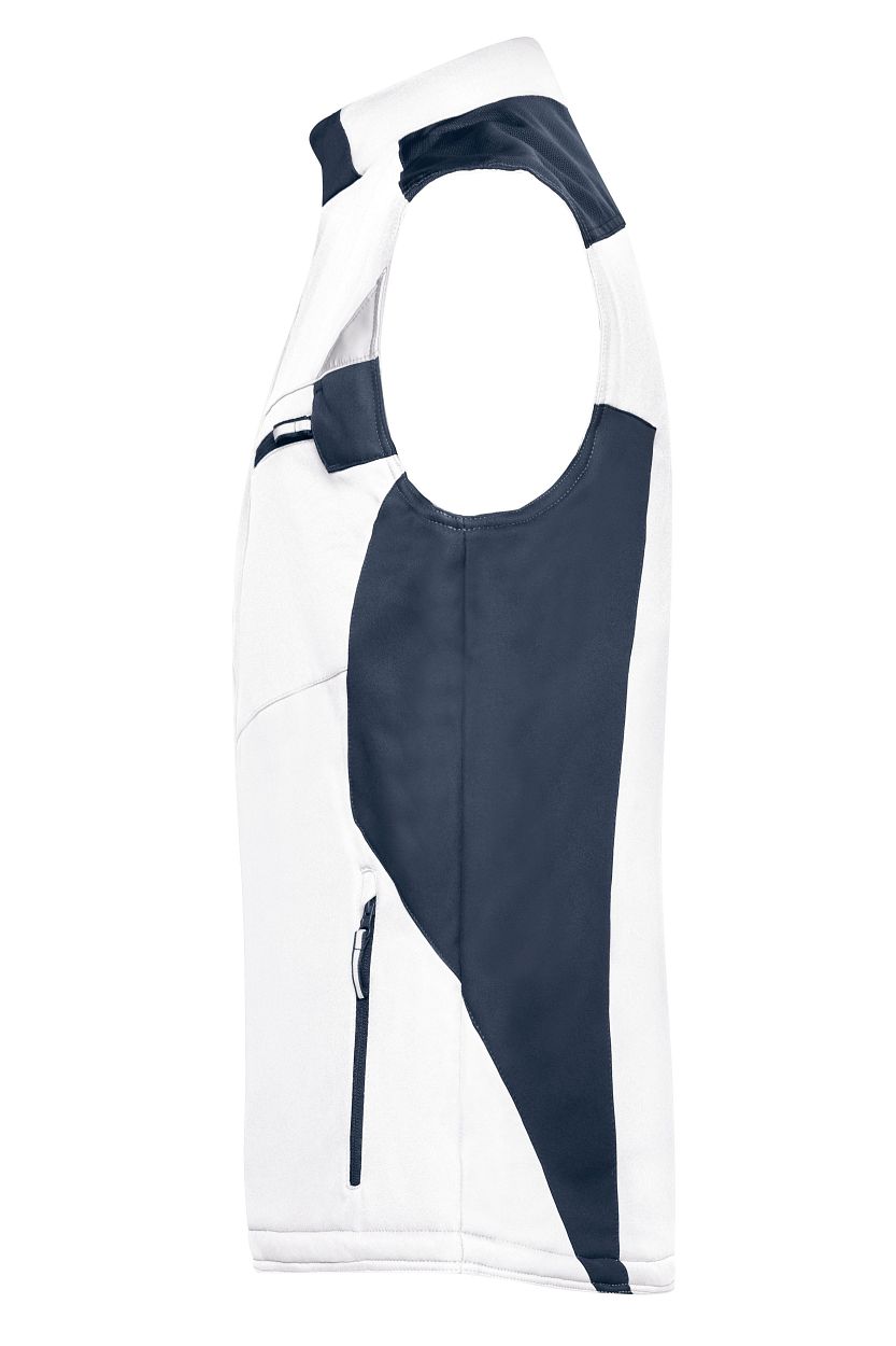 Craftsmen Softshell Vest - STRONG - "JN825" in White/Carbon, Größe 6XL - Daiber