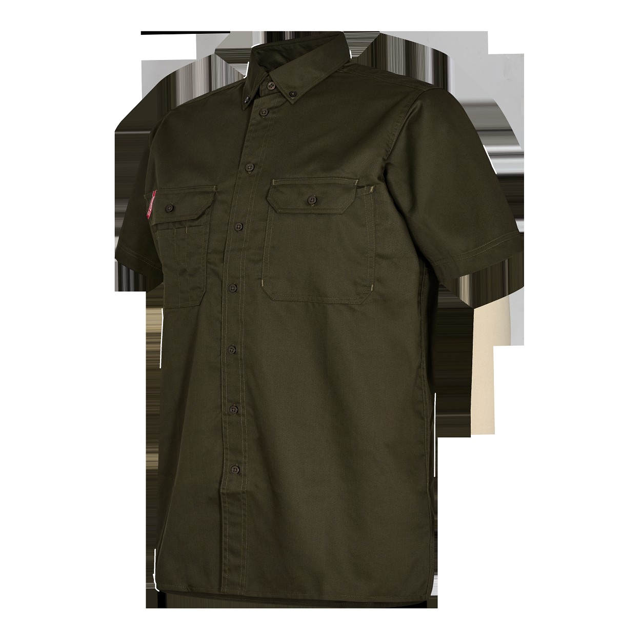 ENGEL Extend kurzärmliges Herrenhemd in Forest Green, Größe 49/50