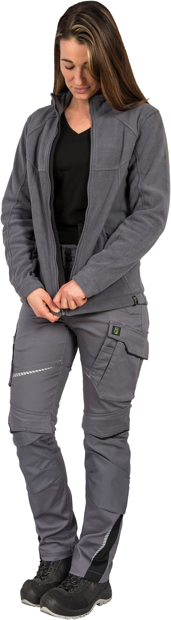 Polar-Fleecejacke Unisex CAFLJ, Gr. 3XL von Leibwächter Damen T-Shirt "Lisa" Flex Line Schwarz FLXDT, Gr. 52 von Leibwächter