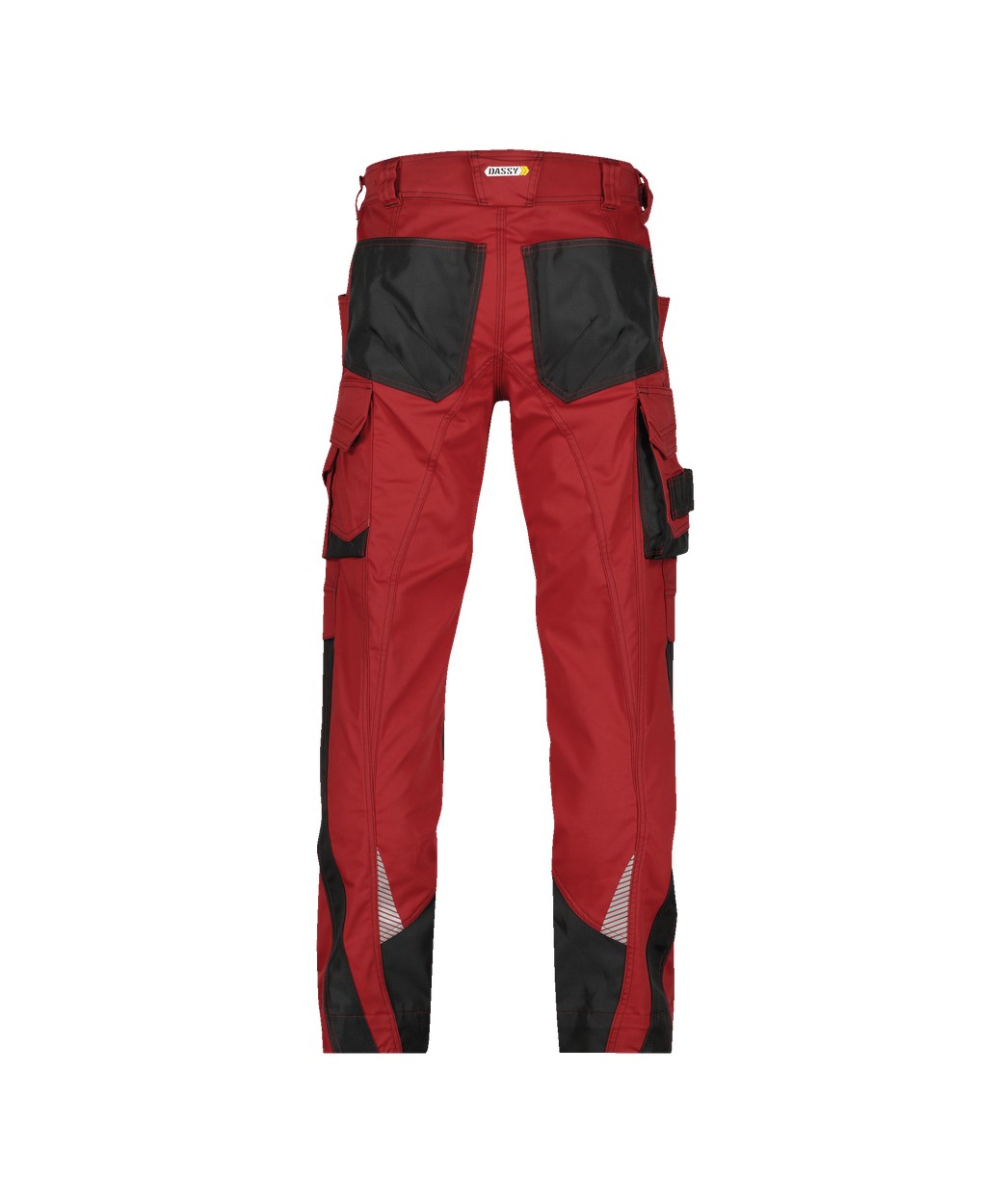 Arbeitshose mit Kniepolstertaschen "DASSY® Nova" in ROT/SCHWARZ, Größe 58 - langer Schritt PESCO63