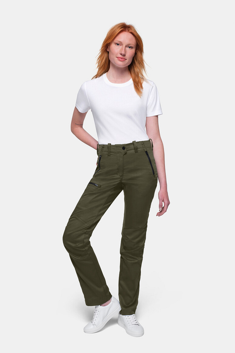 HAKRO 710 Damen Performancehose ECO in olive, Größe 6XL