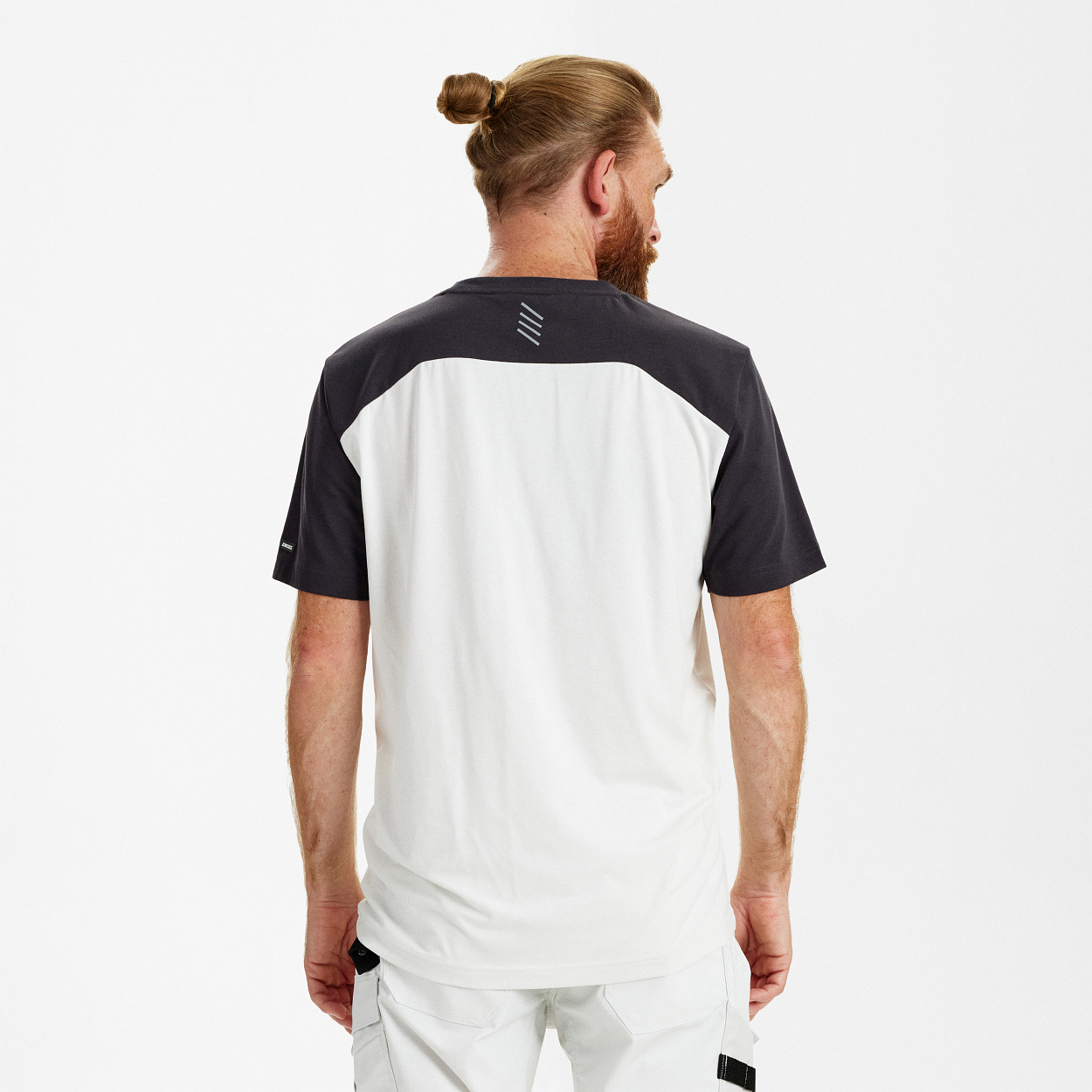 ENGEL Entire T-Shirt in Bone White / Anthracite Grey, Größe XS
