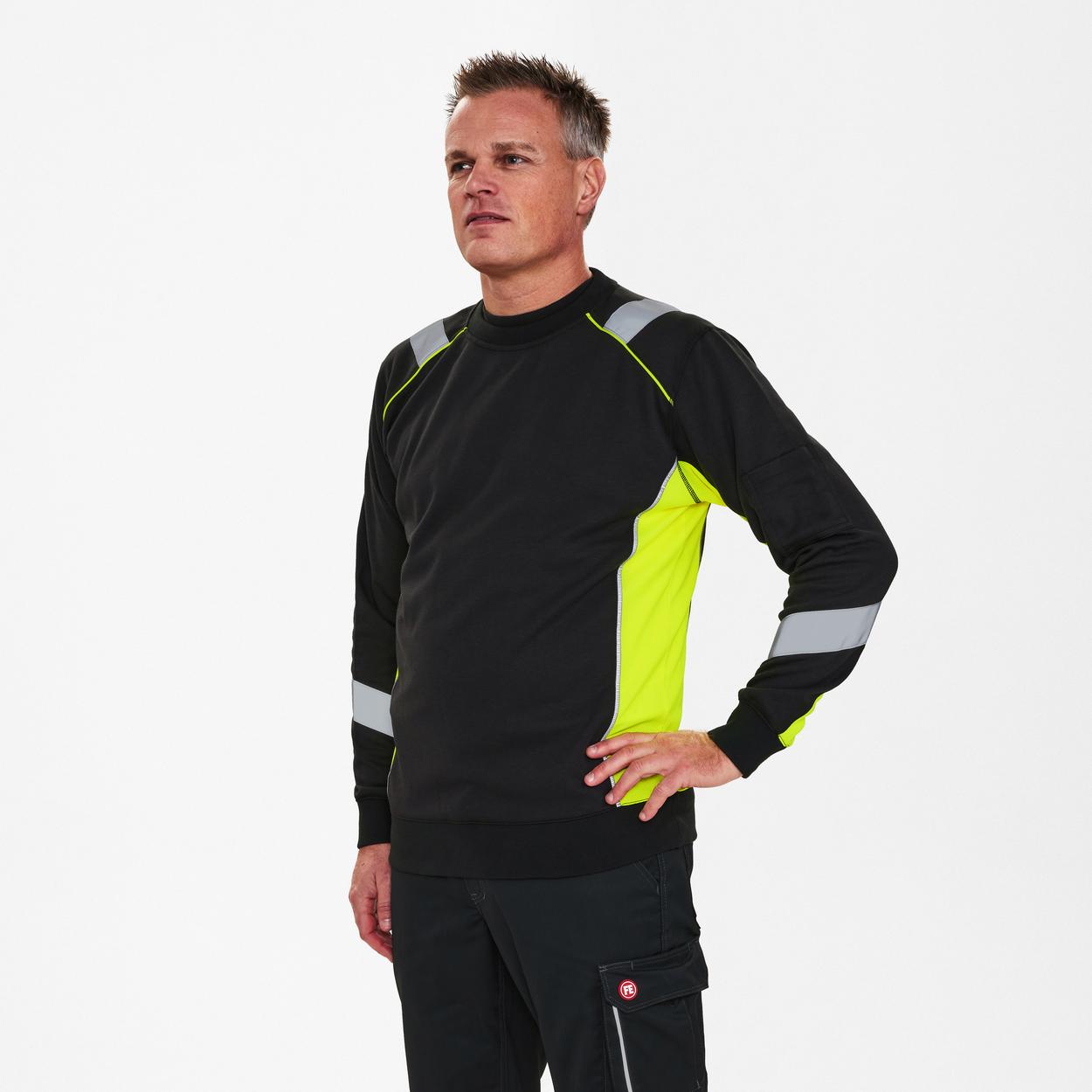 ENGEL Cargo Sweatshirt in Schwarz/Gelb, Größe XS