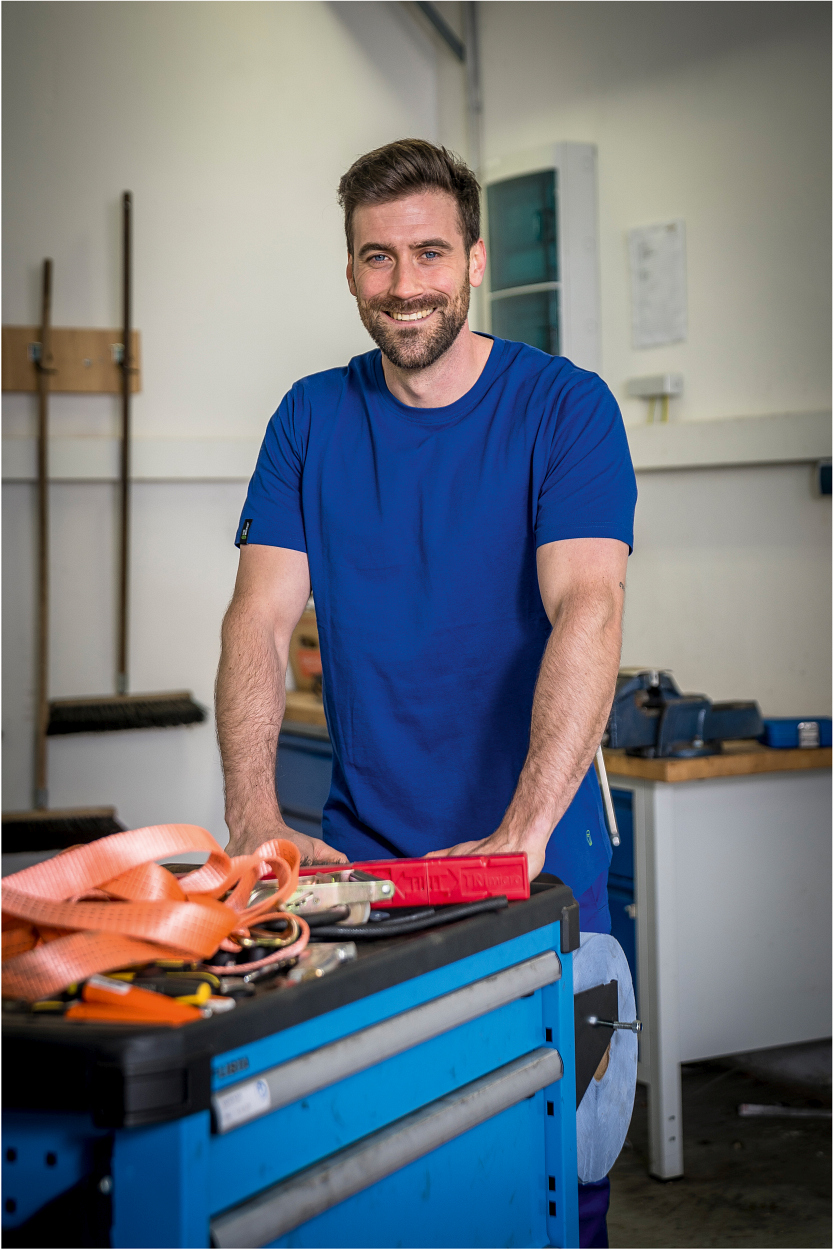 T-Shirt Rundhals "Tom" Classic Line Kornblau LWTR, Gr. 2XL von Leibwächter