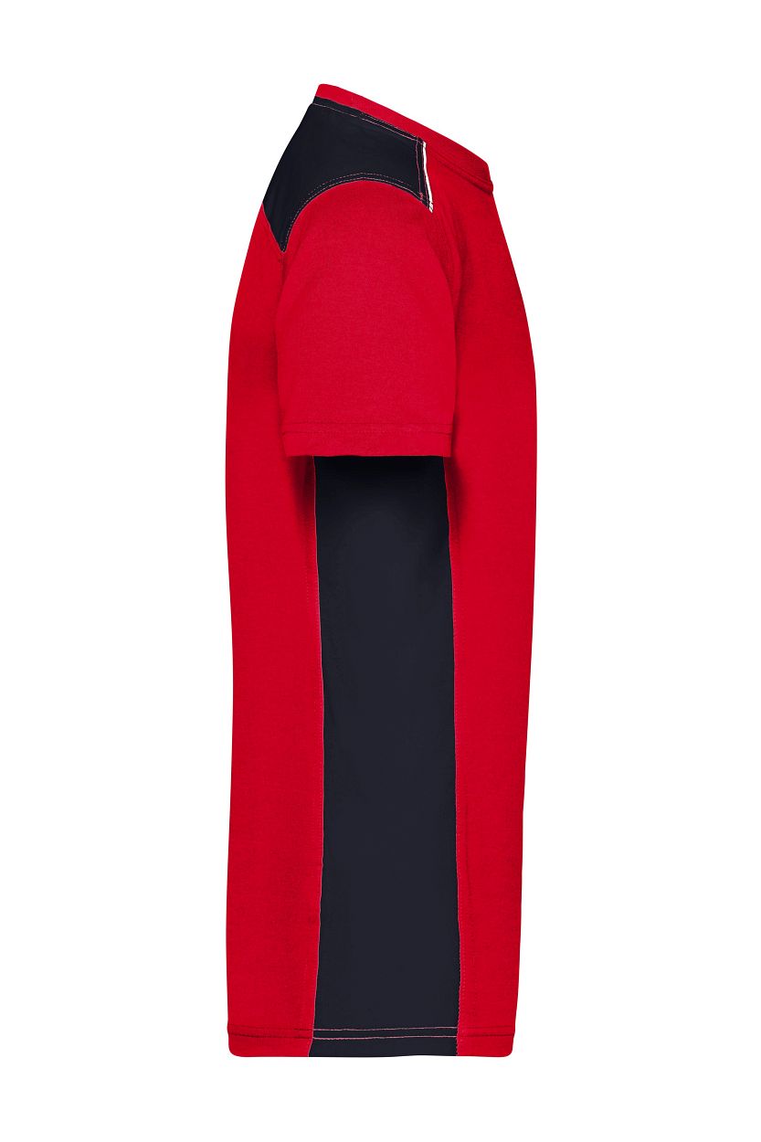 Men's Workwear T-Shirt - COLOR - "JN860" in Red/Navy, Größe 6XL - Daiber