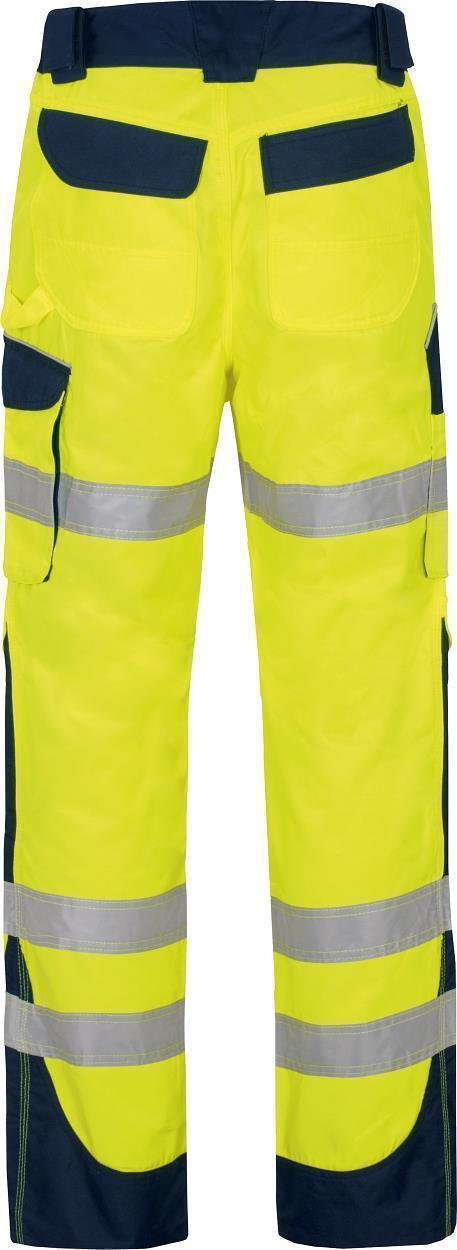 Warnschutz-Kontrast-Bundhose leuchtgelb-marine in Gr. 98 von Vizwell
