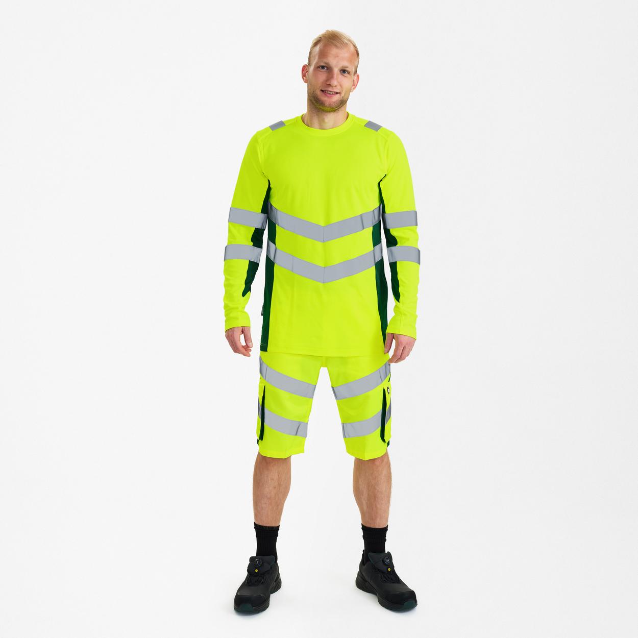ENGEL Safety Langarm-Shirt in Gelb/Grün, Größe XS