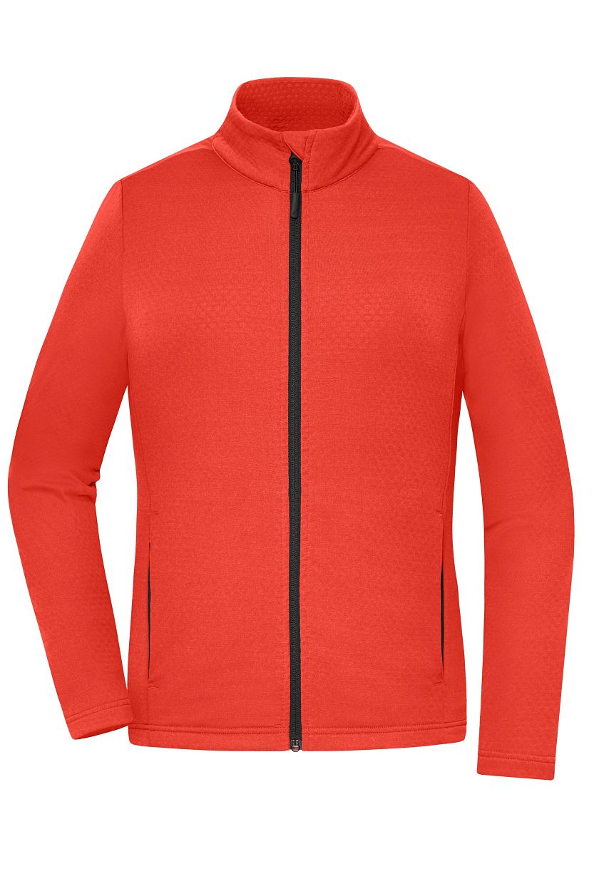 Ladies' Sports Structured Fleece Jacket GRS "JN1387" in Spicy-Orange, Größe 2XL - Daiber
