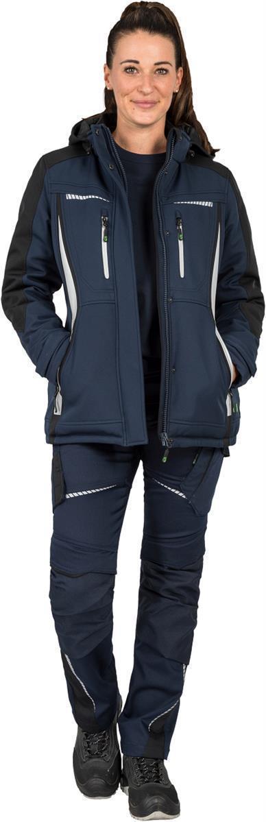 Damen Winter-Softshelljacke Marine/Schwarz FLXDI, Gr. 52 von Leibwächter