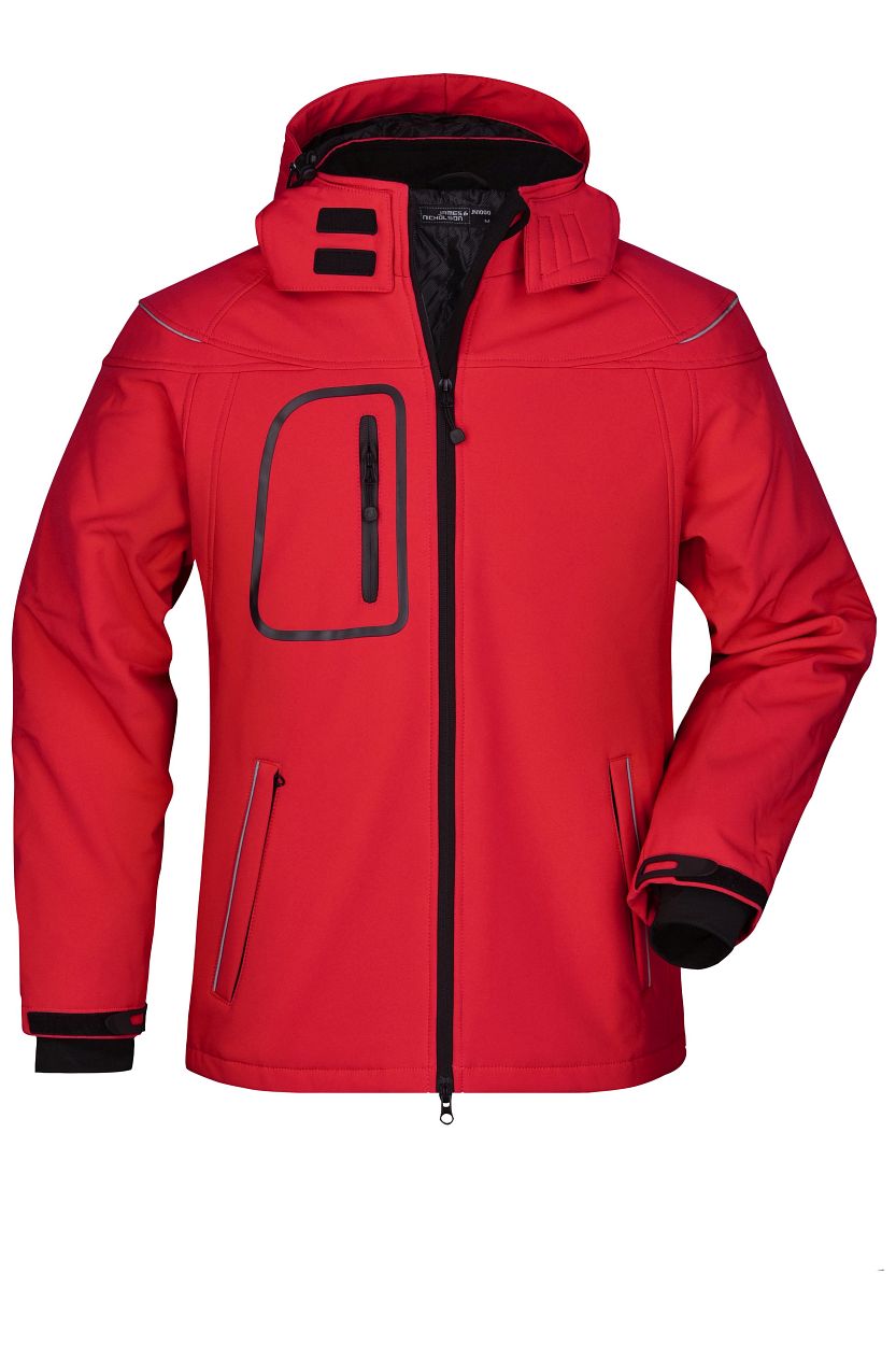 Men’s Winter Softshell Jacket "JN1000" in Red, Größe 3XL - Daiber
