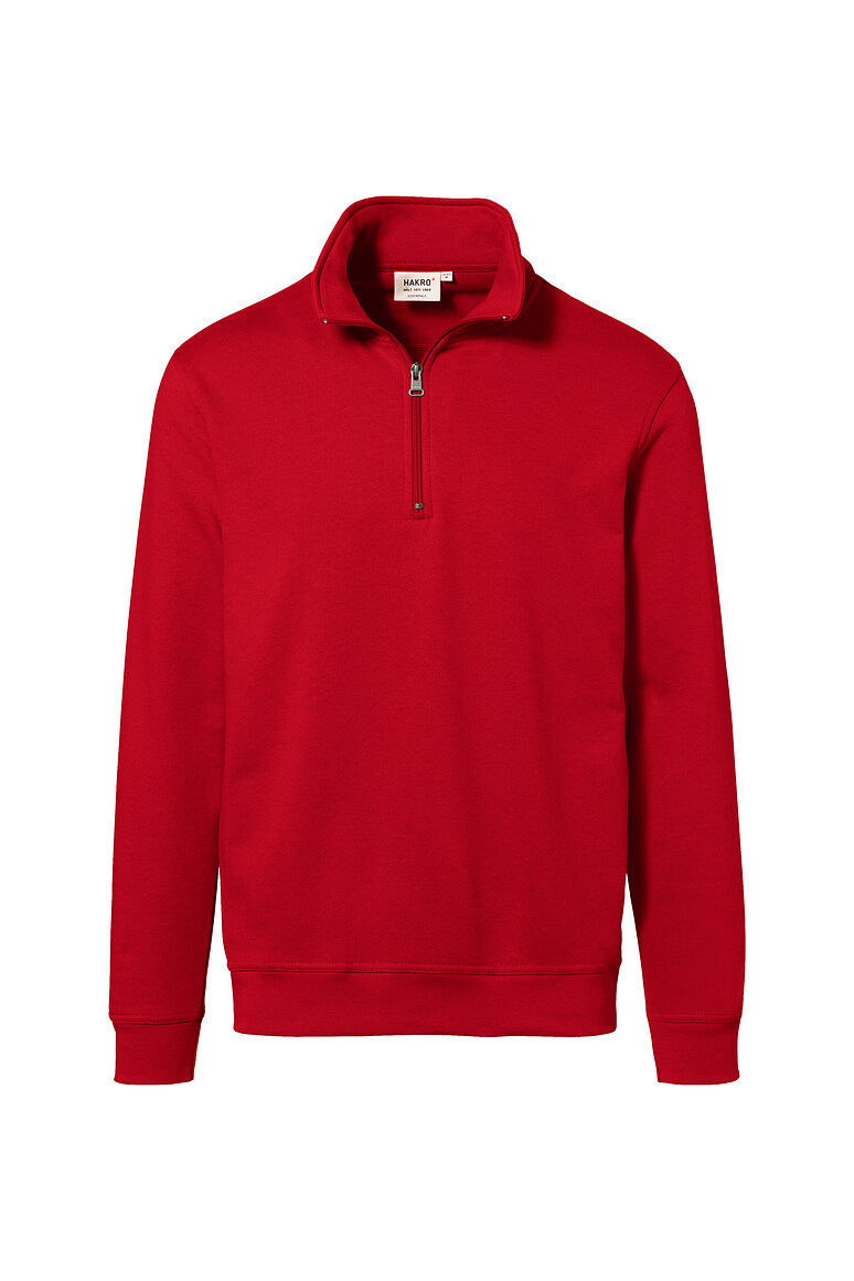 HAKRO 451 Zip-Sweatshirt Premium in rot, Größe 2XS