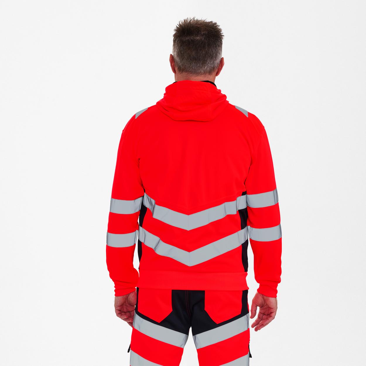 ENGEL Safety Sweatcardigan in Rot/Schwarz, Größe XS