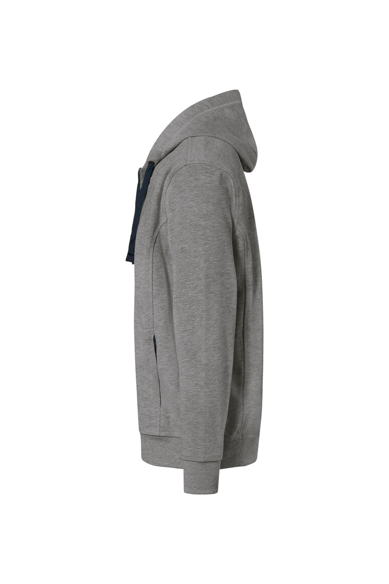 HAKRO 455 Kapuzenjacke Bonded ECO in grau meliert/tinte, Größe 3XL