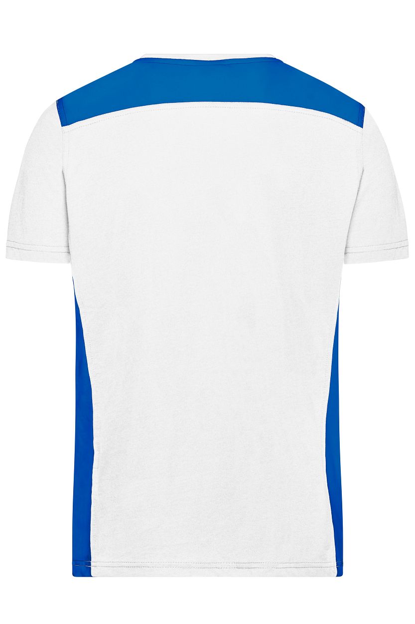 Men's Workwear T-Shirt - COLOR - "JN860" in White/Royal, Größe 6XL - Daiber