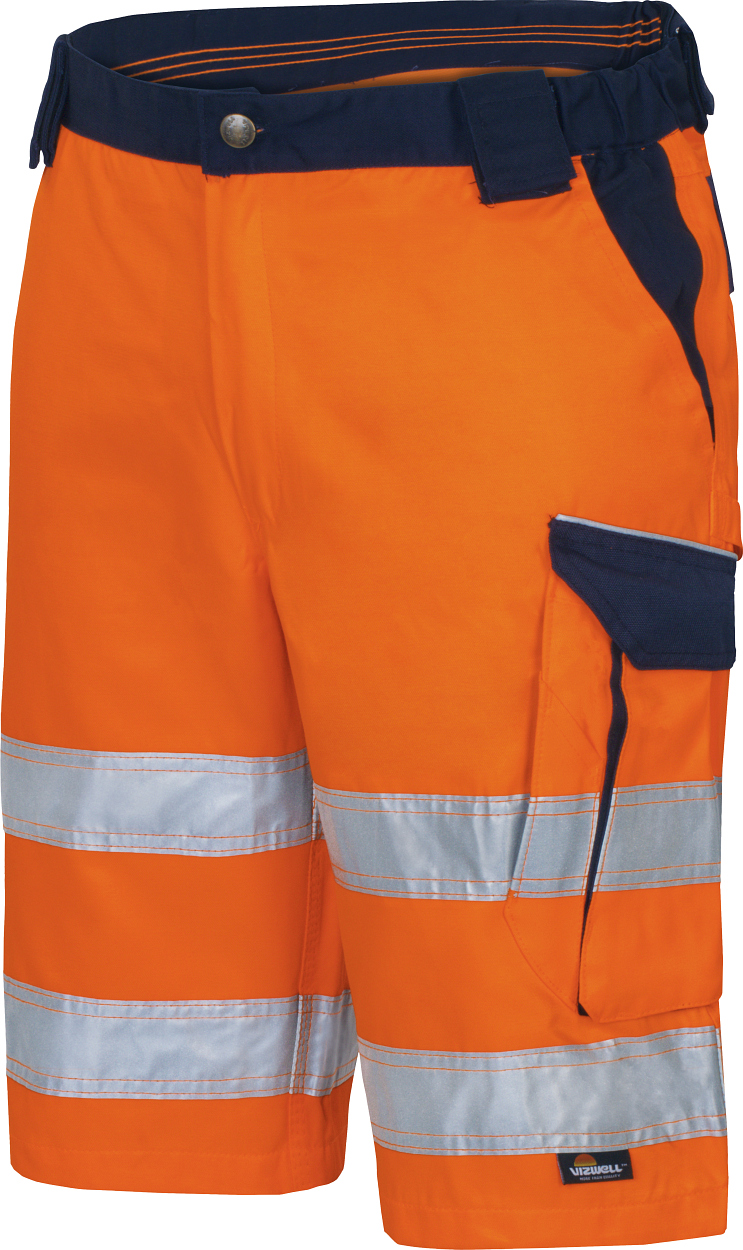 Warnschutz-Kontrast-Short leuchtorange-marine in Gr. 68 von Vizwell