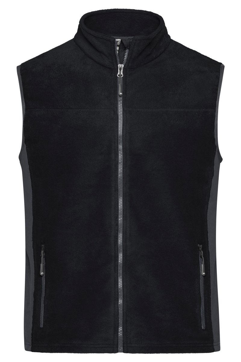 JN856 Herren Workwear Fleece Weste - STRONG - in Black / Carbon, Größe M von James & Nicholson