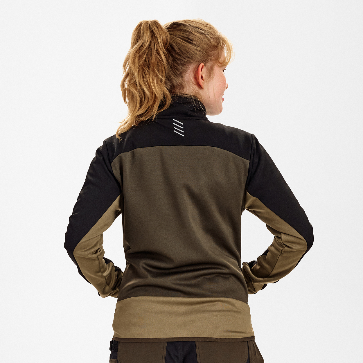 ENGEL Entire Damen Midlayer-Cardigan in Forest Green/Schwarz, Größe XS