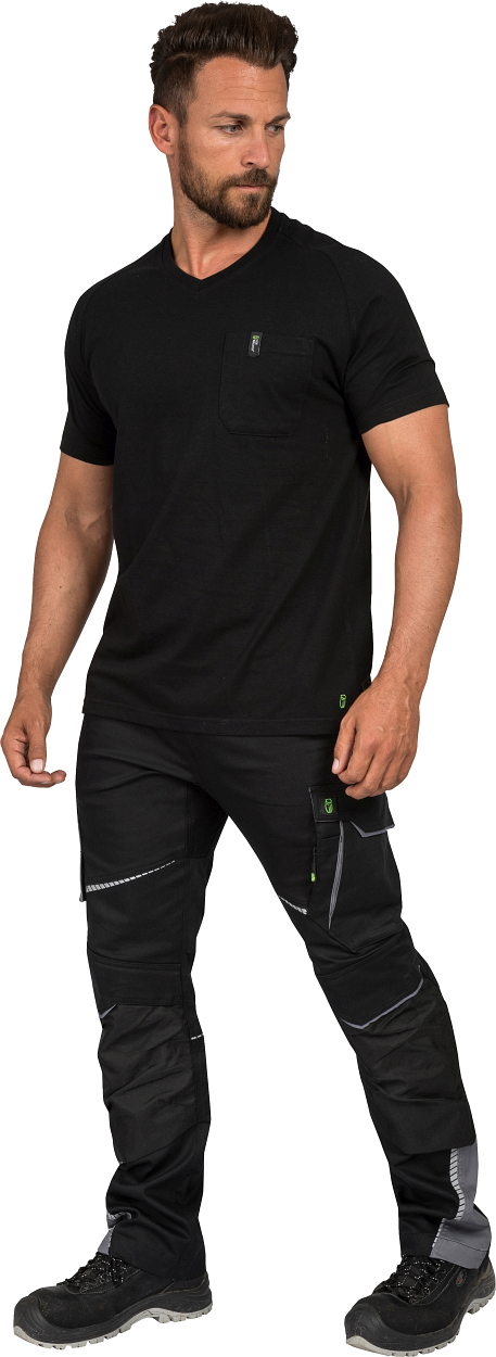 T-Shirt V-Neck Uwe FLEXT05 Flex Line in Schwarz, Gr. XS von Leibwächter