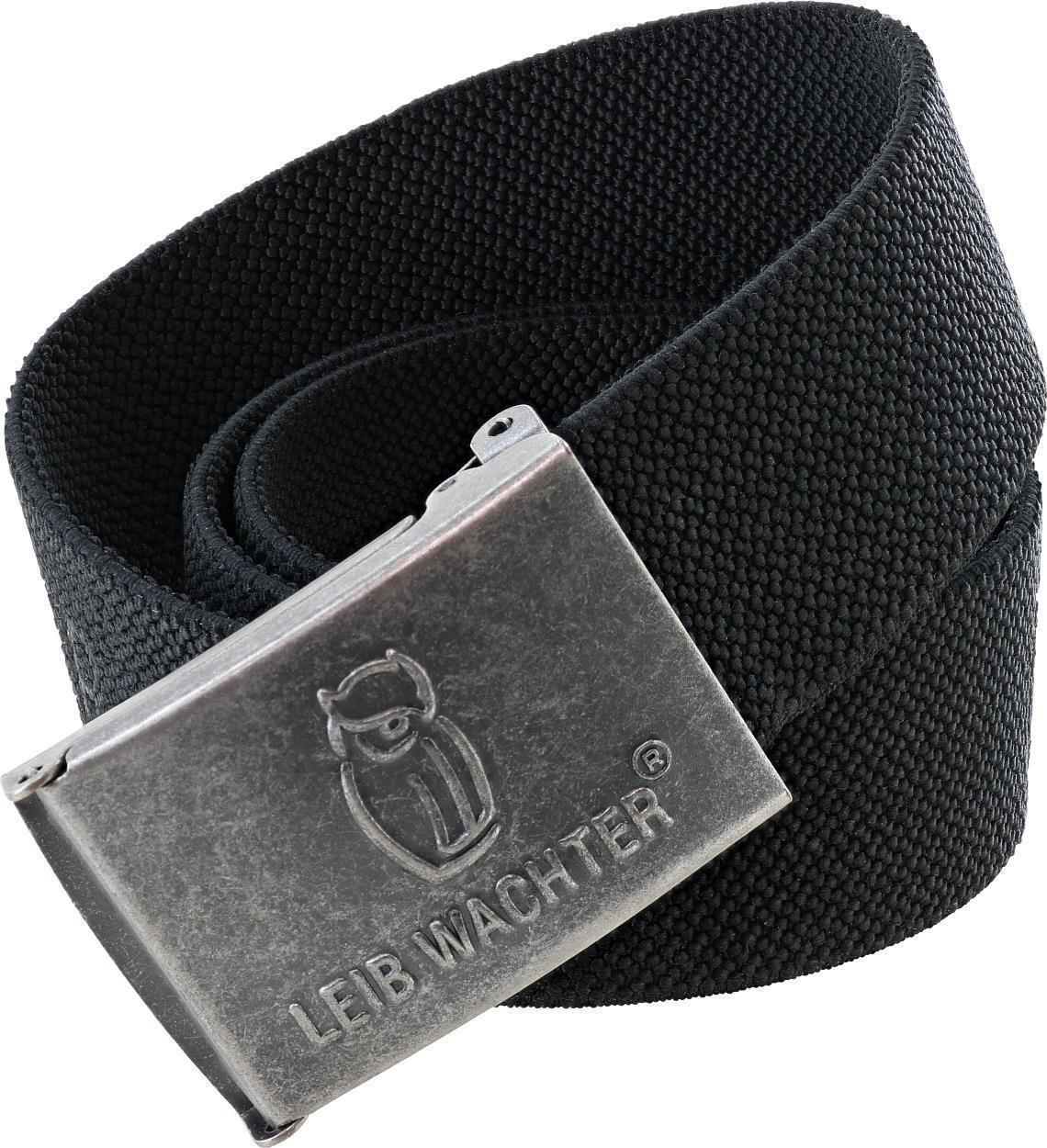 Stretchbandgürtel Schwarz mit Metallkoppel FLEXG70 Länge 90 cm von Leibwächter