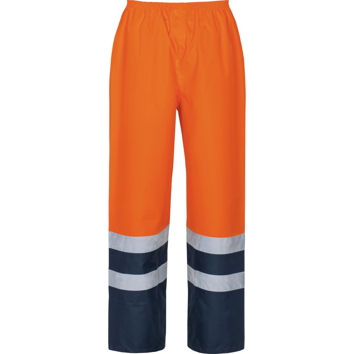 Warnschutz-Kontrast-Regenhose leuchtorange-marine von Vizwell