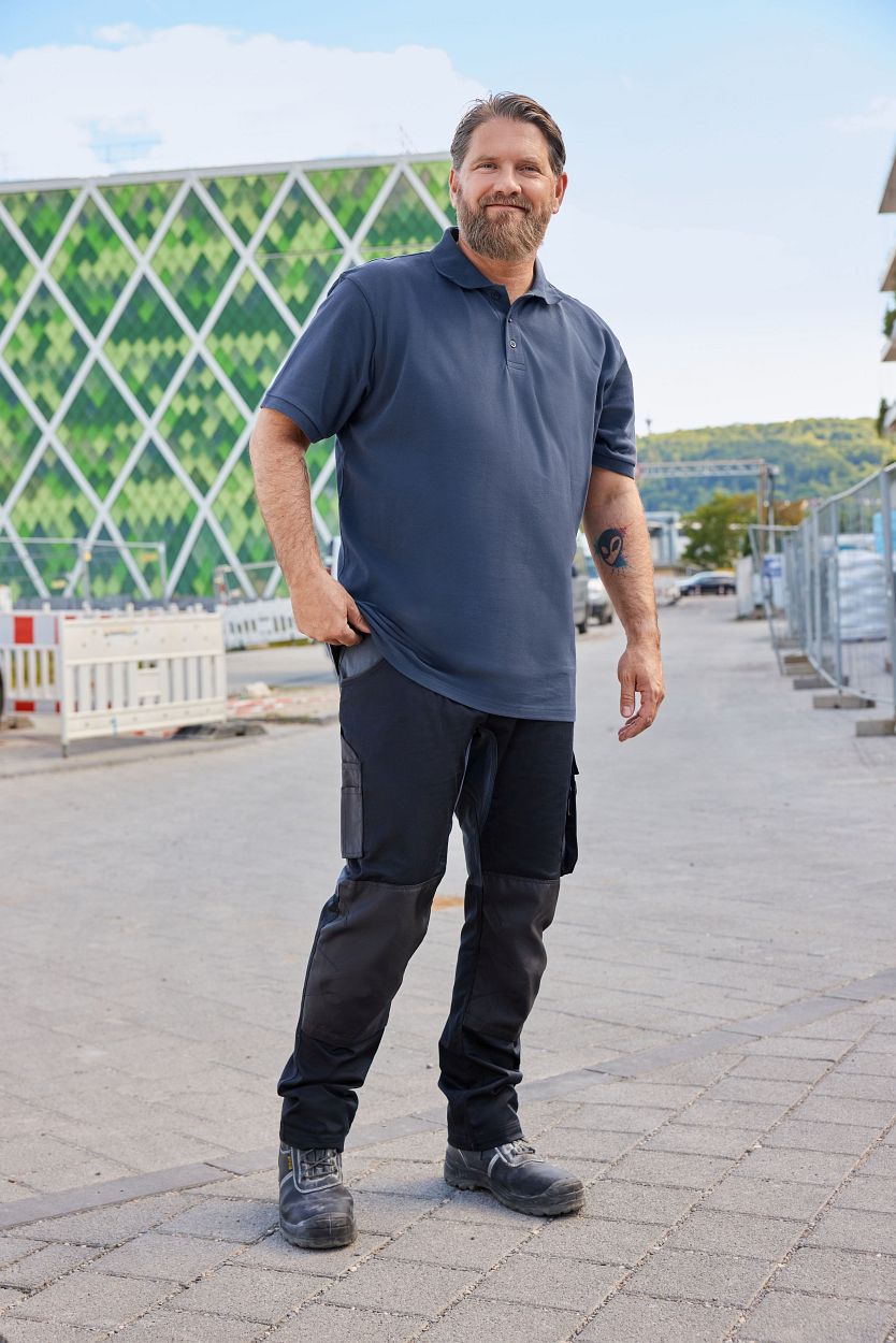 Workwear Polo Men "JN801" in Steel-Blue, Größe 6XL - Daiber