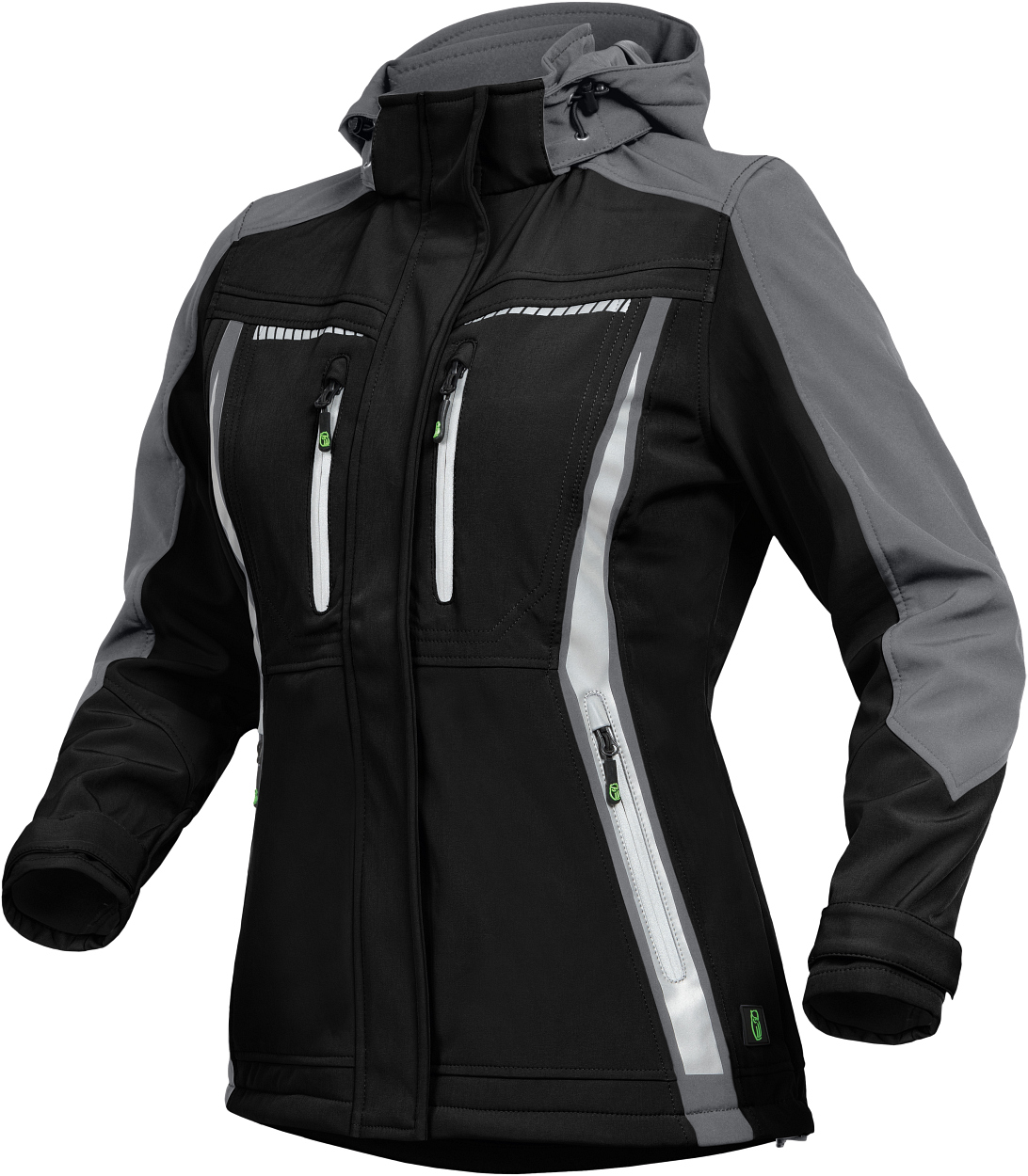 Damen Softshelljacke Flex Line Schwarz/Grau FLXDS, Gr. 52 von Leibwächter