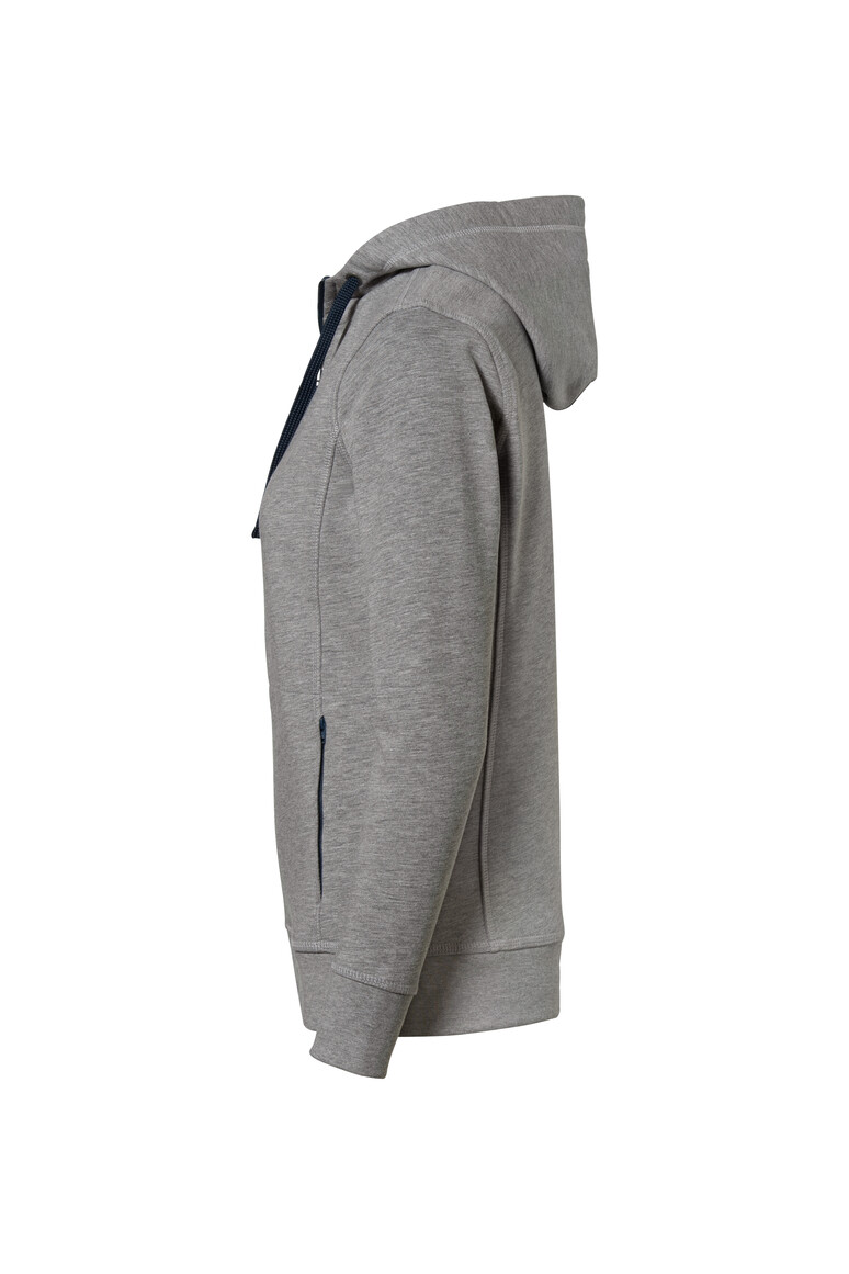 HAKRO 255 Damen Kapuzenjacke Bonded ECO in grau meliert/tinte, Größe 3XL
