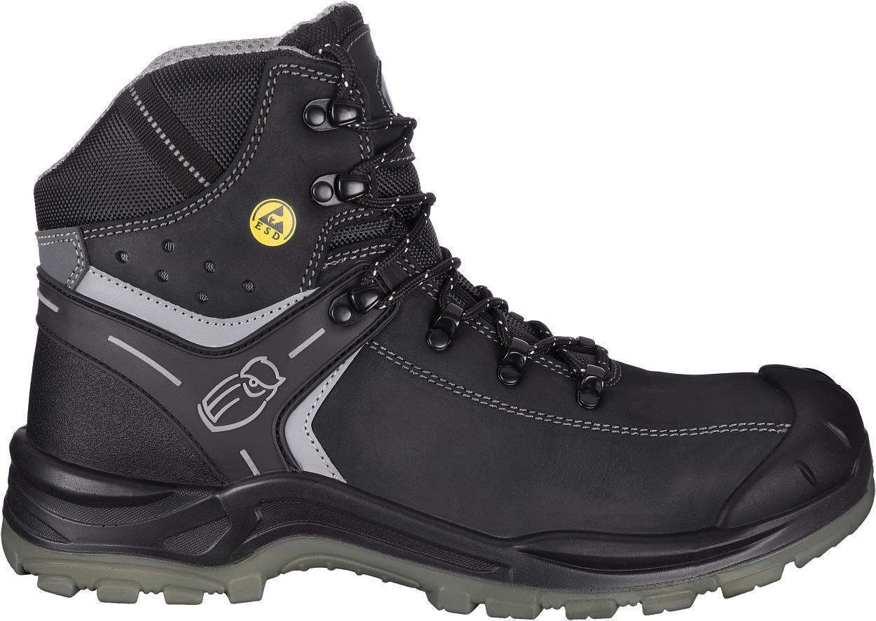 Stiefel niedrig L6122 München in Schwarz/Grau, Gr. 48 von Leibwächter
