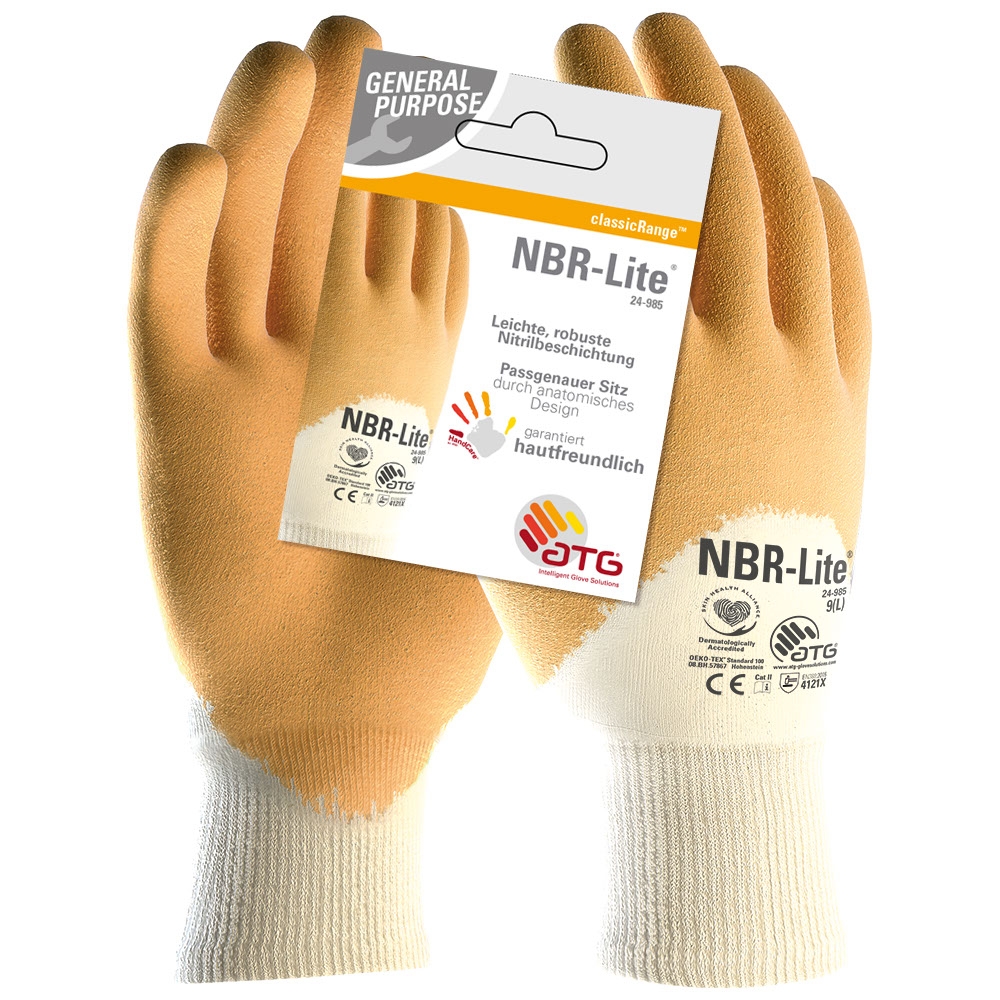 NBR-Lite® Nitril-Handschuhe (24-985 HCT), SB-Verpackung in Braun, Größe 9