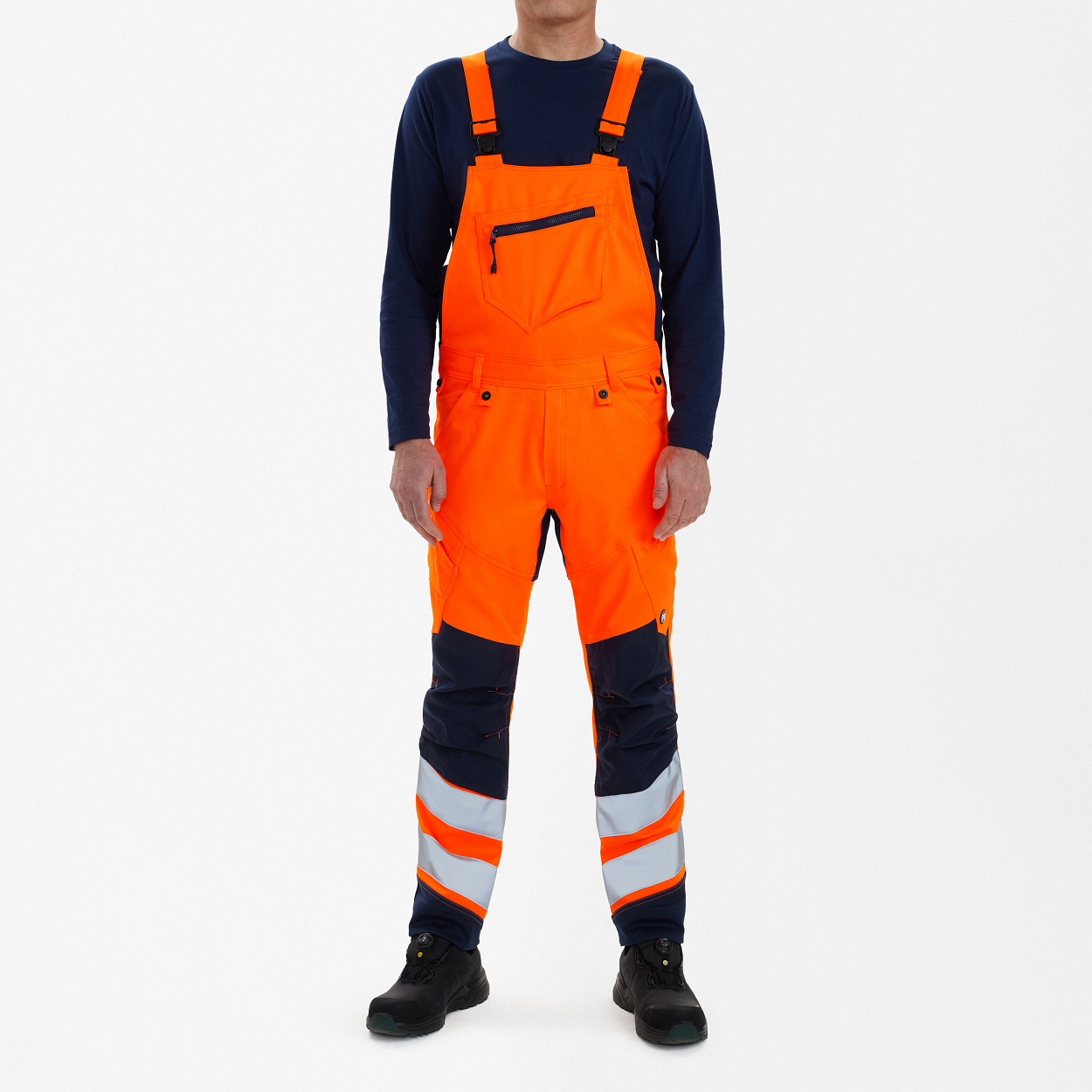 ENGEL Safety Latzhose in Orange/Blue ink, Größe 26