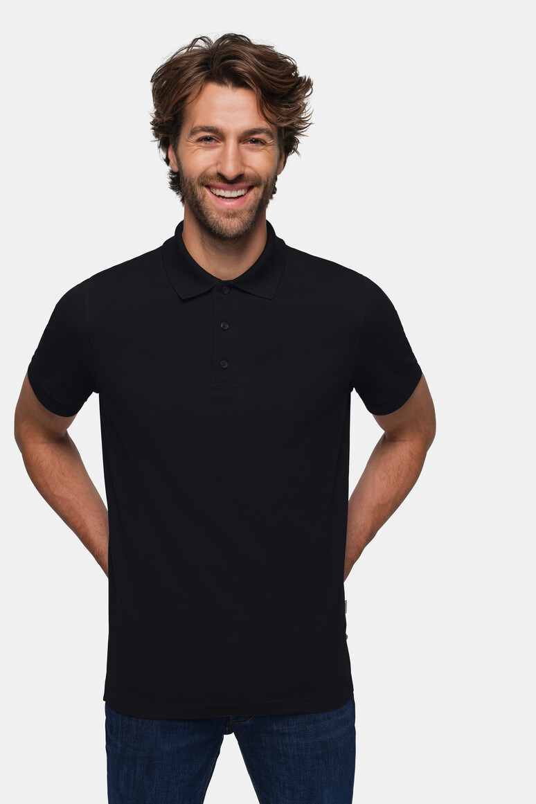 HAKRO 801 Poloshirt Pima-Baumwolle in Schwarz, Größe M