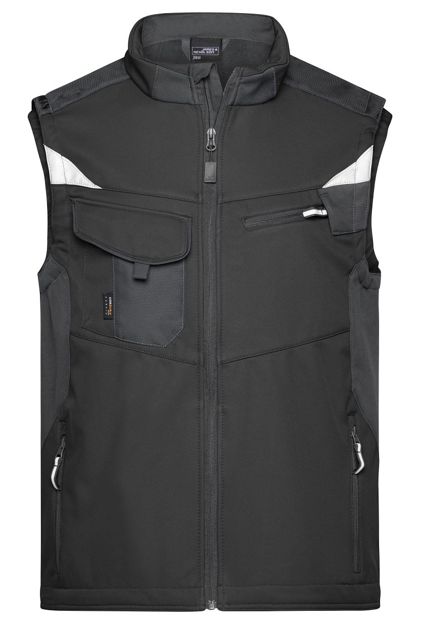 Workwear Softshell Vest - STRONG - "JN845" in Black/Black, Größe 6XL - Daiber