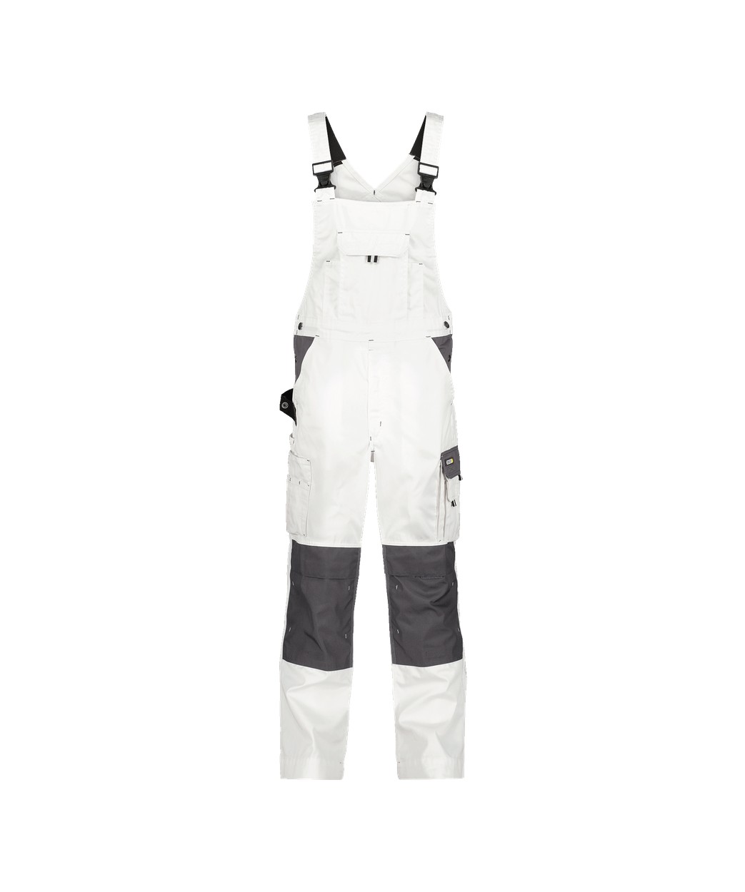 Zweifarbige Arbeitslatzhose mit Kniepolstertaschen "DASSY® Versailles" in WEIß/ZEMENTGRAU, Größe 58 - langer Schritt PESCO61