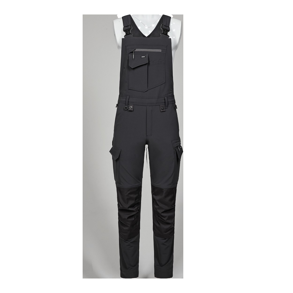 ENGEL Entire Latzhose mit 4-Wege-Stretch in Anthrazitgrau/Schwarz, Größe 26