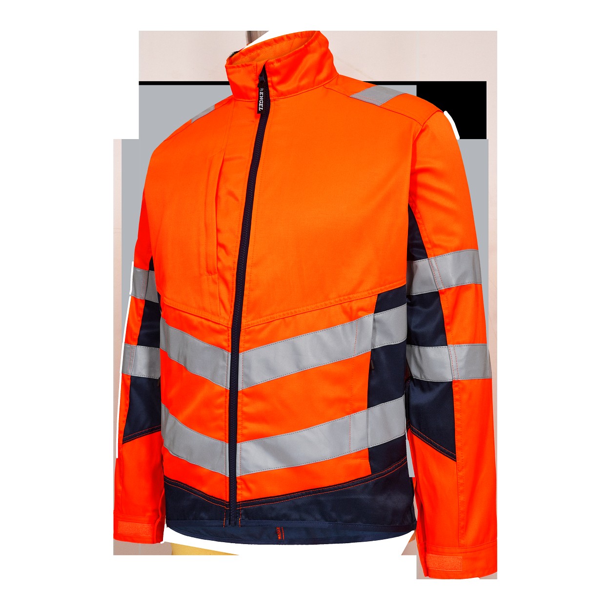 ENGEL Safety Light Arbeitsjacke in Orange/Blue ink, Größe XS