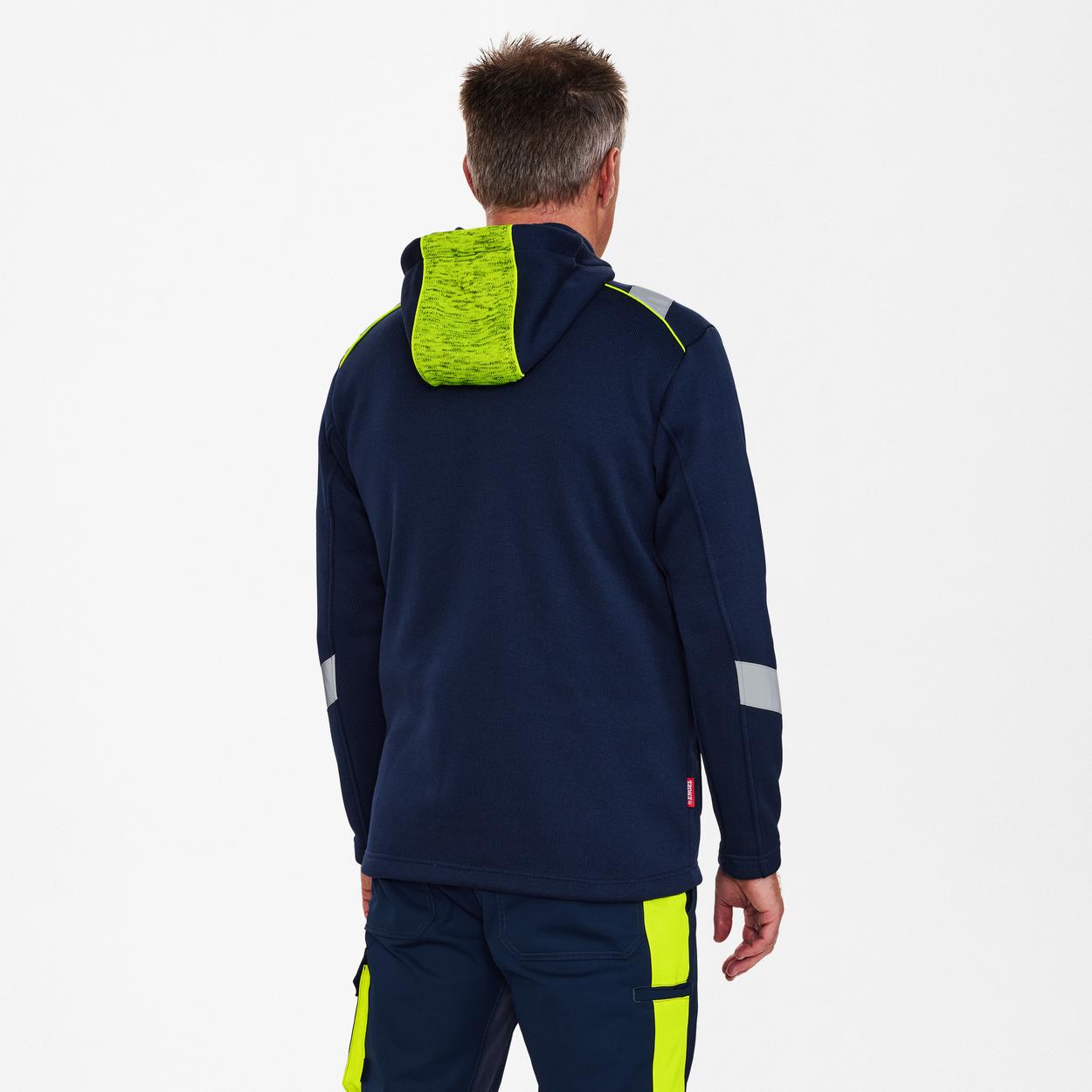 ENGEL Cargo Strickcardigan in Blue Ink/Gelb, Größe XS