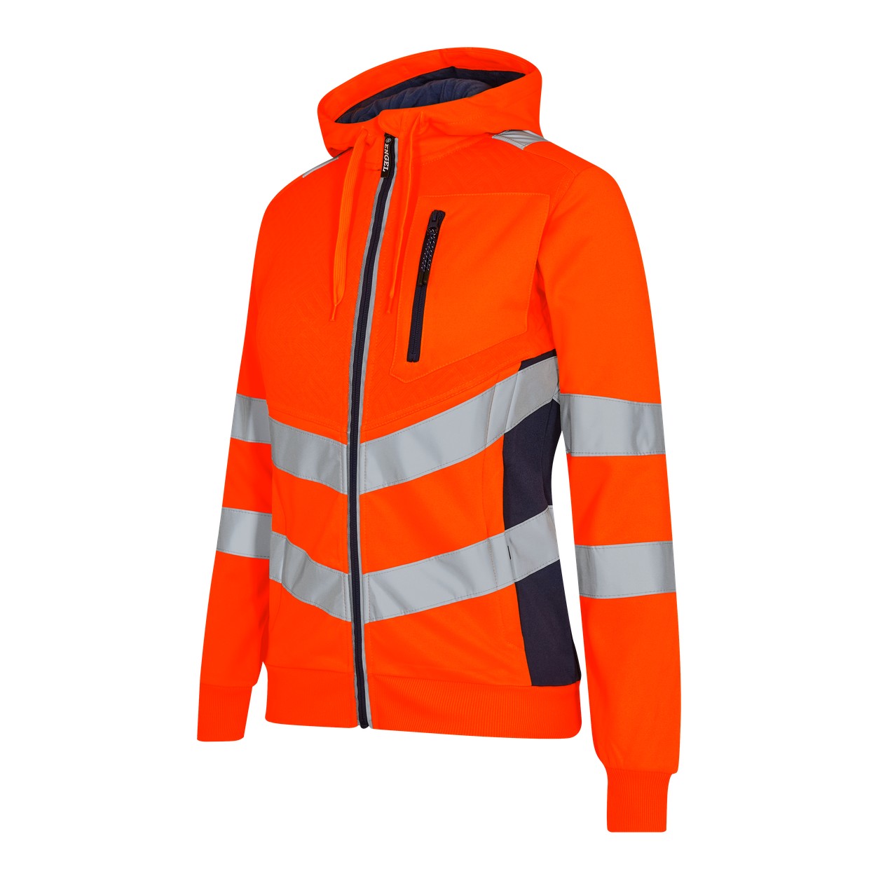 ENGEL Safety Damen Sweatcardigan in Orange/Blue ink, Größe XS