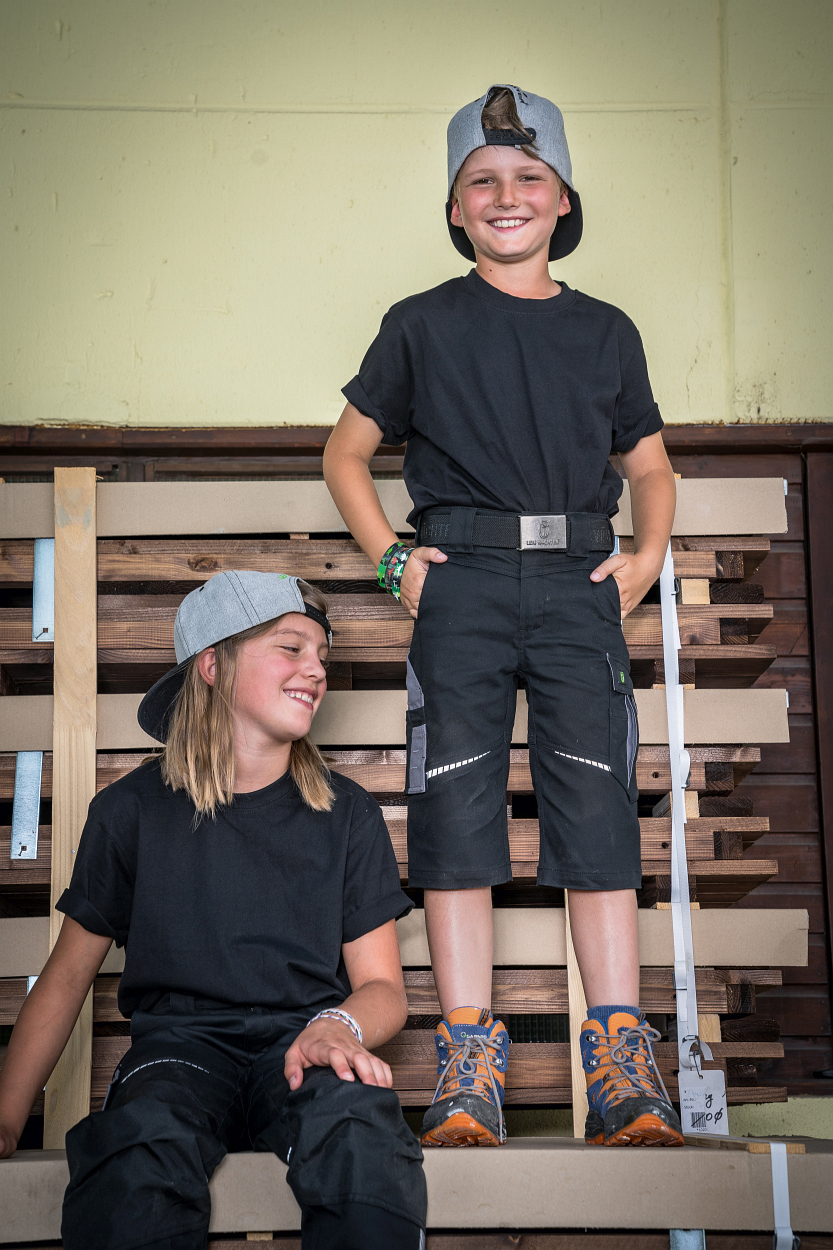 Kinder 3/4-Hose Flex Line Schwarz/Grau FLXKK, Gr. 158/ von Leibwächter