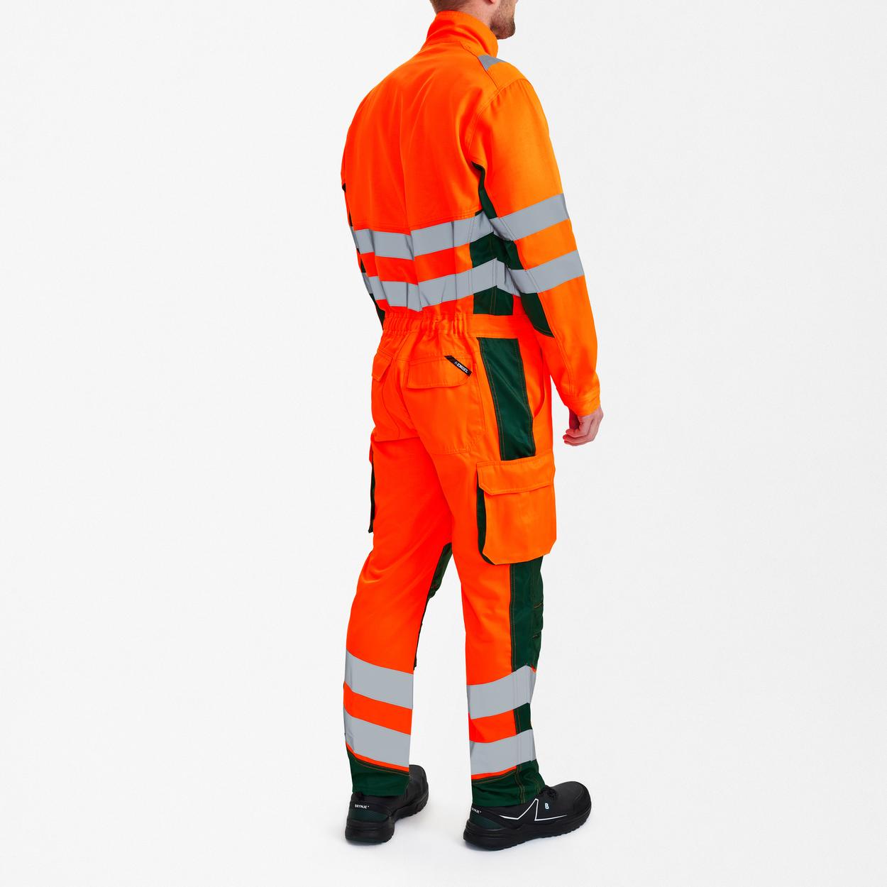 ENGEL Safety Light Overall in Orange/Grün, Größe XS
