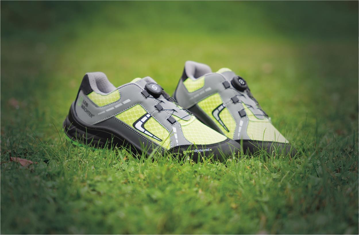 Halbschuh L1295 Basel in Grau/Schwarz/Grün, Gr. 47 von Leibwächter