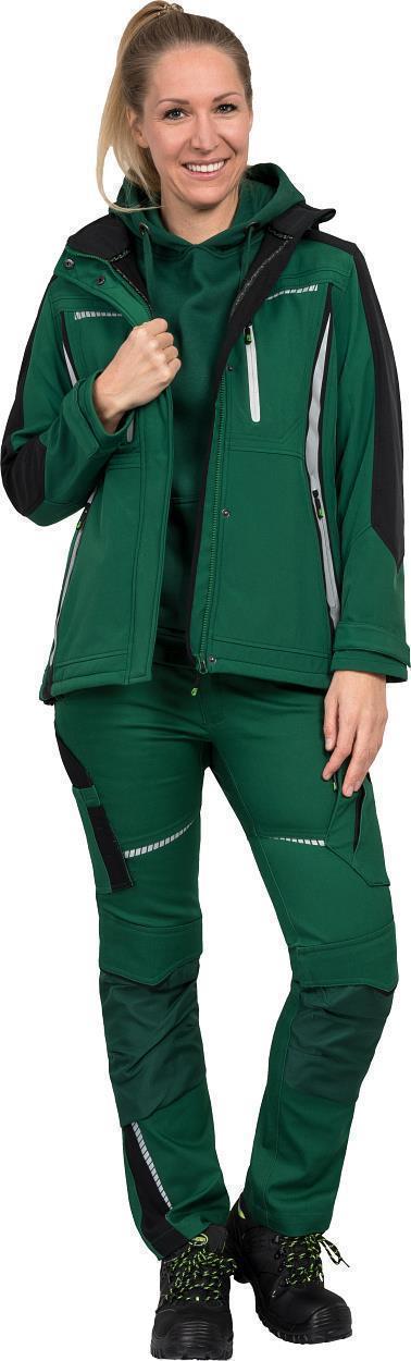 Damen Softshelljacke Flex Line Grün/Schwarz FLXDS, Gr. 52 von Leibwächter