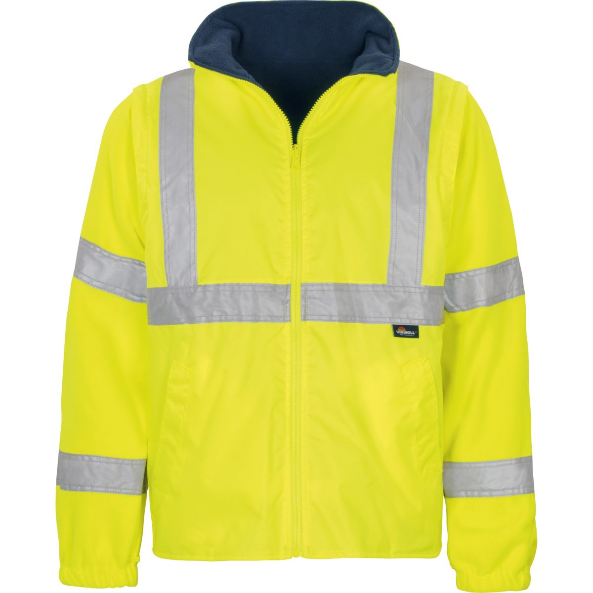 Regen- Warnschutz-Kontrast-Parka leuchtgelb-marine von Vizwell
